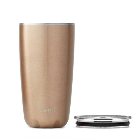 S'well Stainless Steel Tumbler with Lid - Pyrite 18oz - YesWellness.com