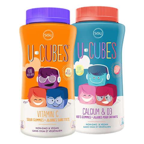 SISU U-Cubes Vitamin C, Calcium and D3 Kids' Gummies Bundle