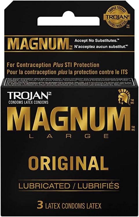 Trojan Magnum Large Original Lubricated Latex Condoms - YesWellness.com