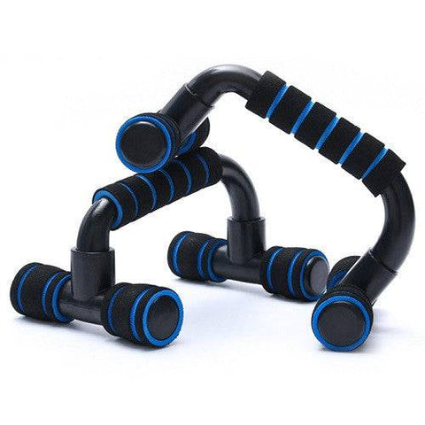 Vital Therapy Durable H-shaped Bodybuilding Non-Slip Push Up Bars - Blue - YesWellness.com