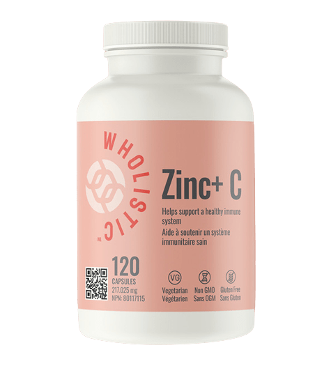 Wholistic Zinc + C 217mg 120 Capsules - YesWellness.com