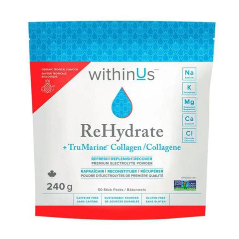 withinUs ReHydrate + TruMarine Collagen Stick Packs - YesWellness.com