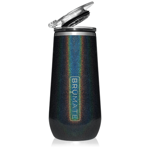 BruMate Champagne Flute 12oz - Glitter Charcoal | 748613301632
