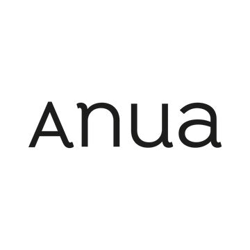 The Anua logo shows the word “Anua” in simple black letters with a clean, modern font on a light background.