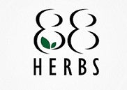 The 88Herbs logo shows the number “88” in black with a green leaf inside the first eight, and “HERBS” written below in simple black letters.