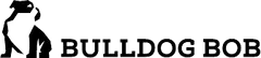The Bulldog Bob logo shows a simple bulldog silhouette beside the bold, block-letter text “BULLDOG BOB,” conveying a rugged, masculine, and no-nonsense identity.
