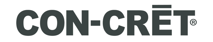 The CON-CRET logo features the brand name in bold, black uppercase letters with a macron (horizontal line) over the “E,” giving it a modern and strong visual identity.