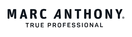 The Marc Anthony logo displays the brand name in bold, uppercase black letters with “TRUE PROFESSIONAL” beneath in a smaller, uppercase font.