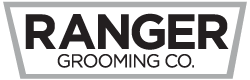 The Ranger Grooming Co. logo features bold black uppercase text reading “RANGER” above smaller text “GROOMING CO.” inside a simple rectangular badge, conveying a strong, rugged, and masculine style.
