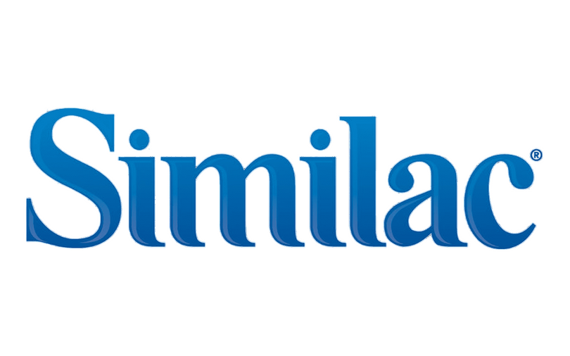 The Similac logo displays the brand name in bold, blue serif letters with a smooth, professional design and a registered trademark symbol (®) at the top right.