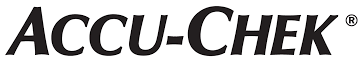 The Accu-Chek logo features the brand name “ACCU-CHEK” in bold, uppercase black letters with a small registered trademark symbol next to it, using a clean and professional serif font.