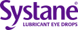 The Systane logo features the brand name in bold, purple serif font with a stylized curved tail on the letter “S,” followed by the words “LUBRICANT EYE DROPS” in smaller uppercase text below.