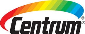 The Centrum logo features the brand name in bold black letters with a curved rainbow arc above it, symbolizing a full spectrum of essential nutrients and vibrant health.