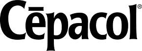 The CEPACOL logo features the brand name “Cēpacol” in bold, black serif letters with a macron over the first “e,” emphasizing its pronunciation.