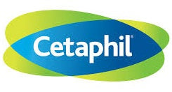 The CETAPHIL logo features the brand name “Cetaphil” in white lowercase letters centered within an overlapping blue and green oval shape, representing a clean and soothing design.