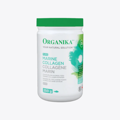 Container of collagen protein powder available in Canada