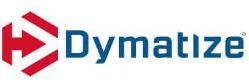 The logo features the word “Dymatize” in bold blue lettering next to a red geometric symbol made of angular shapes forming a stylized letter D.