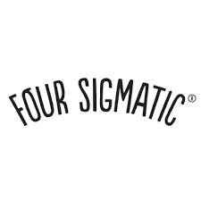 The Four Sigmatic logo displays the words “FOUR SIGMATIC” in bold, arched black letters with a clean, minimalist style and a small ® symbol at the end.