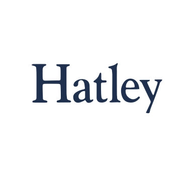 The Hatley logo features the brand name “Hatley” in a simple, elegant serif font with dark blue lettering, reflecting its classic and family-friendly style.