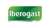 The Iberogast logo features the brand name “Iberogast” in bold white lowercase letters set against a green gradient background with a curved, leaf-like design, suggesting a natural and plant-based identity.