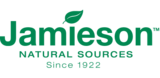 The Jamieson Vitamins logo shows “Jamieson” in green with a leaf over the “i,” and the words “Natural Sources Since 1922” below, highlighting its natural and trusted heritage.