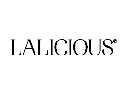 The Lalicious logo features the brand name “LALICIOUS” in elegant, all-uppercase serif lettering, with the letters spaced evenly and a registered trademark symbol at the end.