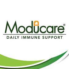 The Moducare logo shows the word “Moducare” in green with an orange lock inside the “u” and the tagline “Daily Immune Support” below.