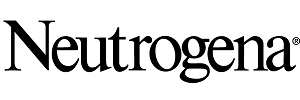 The Neutrogena logo displays the brand name in a classic black serif font, conveying simplicity, trust, and professionalism.