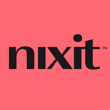 Nixit LogoThe Nixit logo shows the word “nixit” in bold black lowercase letters on a bright coral-pink background, using a clean, modern font.