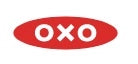 The OXO logo shows the word “OXO” in bold white letters inside a red oval, symbolizing simplicity and ease of use.