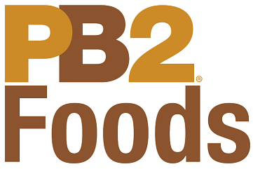Bold text reading “PB2 Foods,” with “PB2” in warm golden-brown and “Foods” in darker brown.