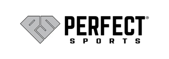 The Perfect Sports logo shows a silver diamond-shaped icon with "PS" inside, next to bold black text reading "PERFECT SPORTS."