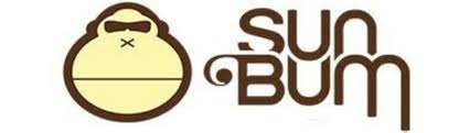 The Sun Bum logo shows a simple monkey face with sunglasses, paired with the brand name in a rounded, playful font.