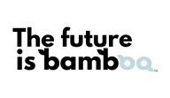 The logo shows the phrase “The future is bamboo” in bold black text, with green leaf accents on the letters “b” and “o” to symbolize eco-friendly living.