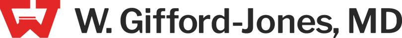 The W. Gifford-Jones MD logo features a bold red stylized “W” icon followed by the name “W. Gifford-Jones, MD” in clean, dark lettering, conveying a professional, medical-focused identity.