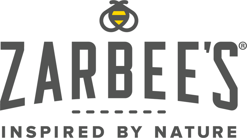 The Zarbee's logo features the brand name “ZARBEE’S” in bold, uppercase gray letters, with a small bee icon above the text and the tagline “INSPIRED BY NATURE” written below in smaller gray letters.
