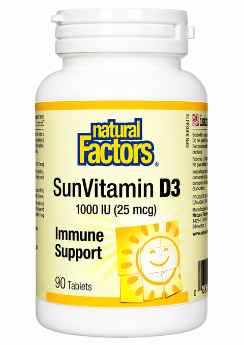 Natural Factors Vitamin D3 1000 IU 90 Tablets