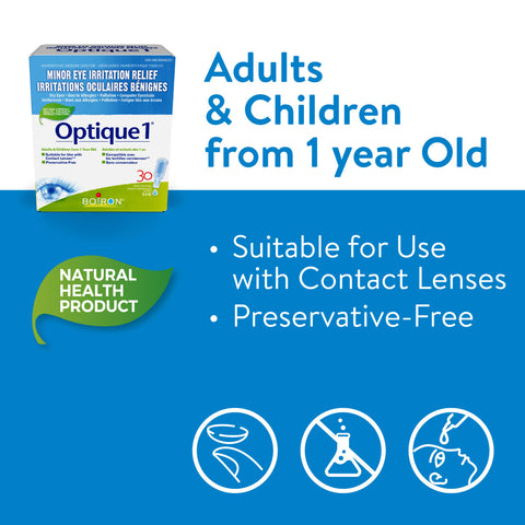 Boiron Minor Eye Irritation Relief Optique1 - 30 Single Use Doses of 0.4mL