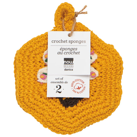 Now Designs by Danica  Bee Garden Crochet Sponges Set of 2
