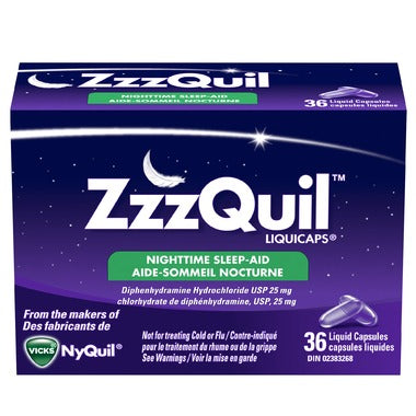 Expires April 2024 Clearance ZZZQuil Nighttime Liquidcaps Sleep-Aid - 36 Liquid Capsules - YesWellness.com