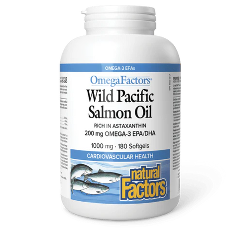 Natural Factors OmegaFactors Wild Pacific Salmon Oil 1000mg Softgels