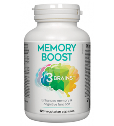 3 Brains Memory Boost 120 veg capsules - YesWellness.com