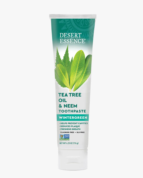 Desert Essence Tea Tree Oil & Neem Toothpaste Wintergreen 176g