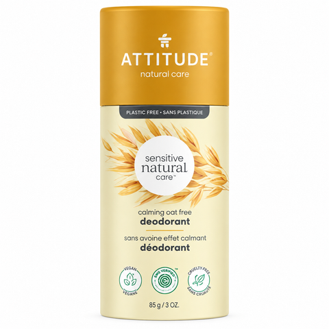 Attitude Sensitive Natural Care Plastic Free Oatmeal Baking Soda Free Deodorant 85g