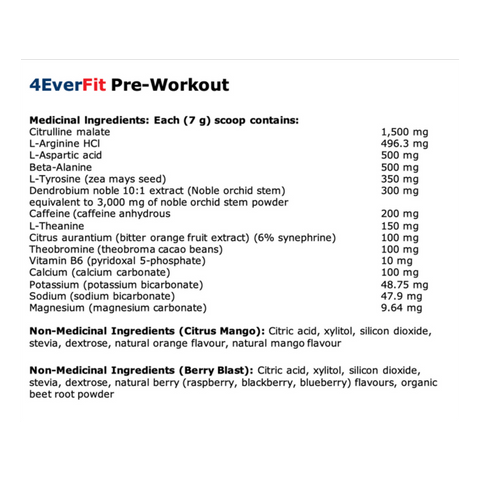 4EverFit Pre-Workout All Natural Creatine-Free - YesWellness.com