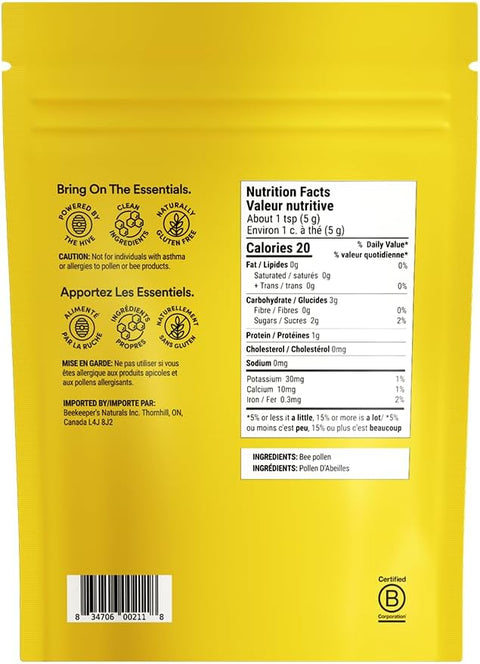 Beekeeper's Naturals 100% Raw Canadian Bee Pollen 150g