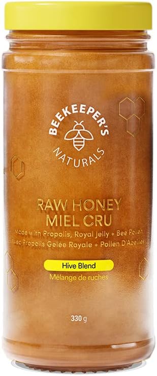 Beekeeper's Naturals B. Powered Superfood Honey with Royal Jelly, Bee Pollen, Propolis 330g - Yeswellness.com