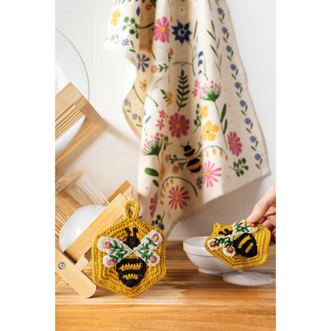 Now Designs by Danica  Bee Garden Crochet Sponges Set of 2