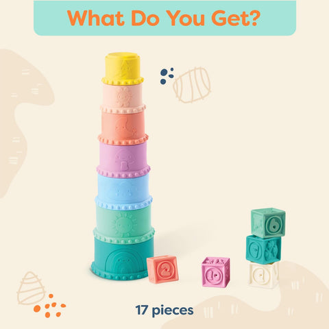 B. Toys Stacking Cups And Blocks