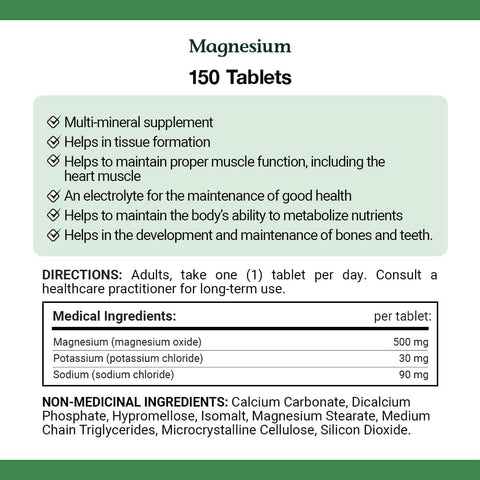 Nature's Bounty Magnesium Plus Electrolytes 500mg - 150 tablets - YesWellness.com